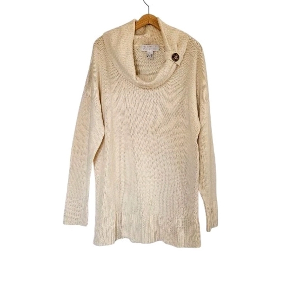 Design History Tops - Design History Pure Cashmere Cowl Neck Tunic Sweater Womens L Cream